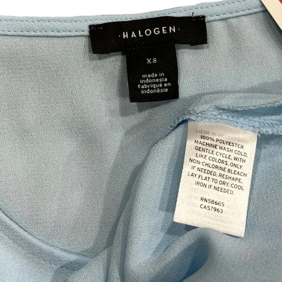 Halogen Cool Blue Chiffon Tank Top XS - Picture 3 of 3